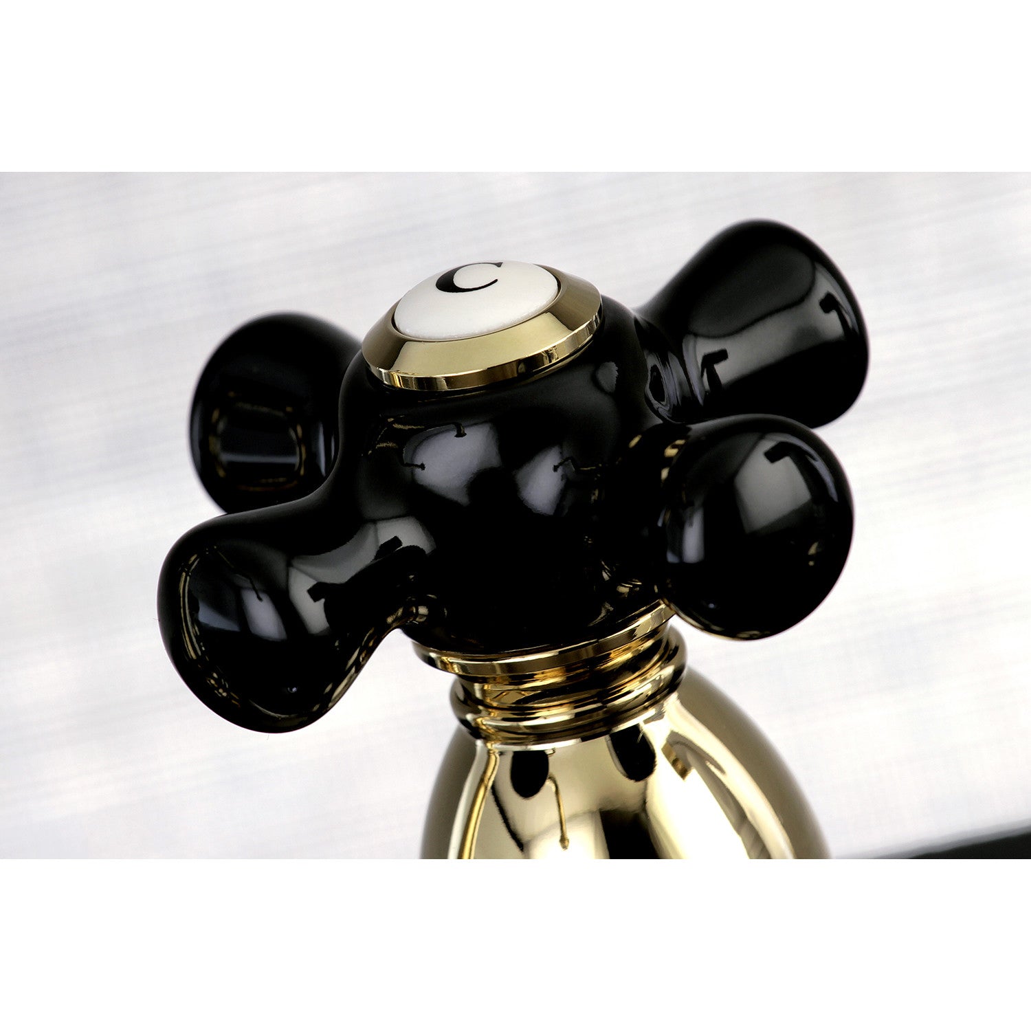 Kingston Heirloom KB1792PKXLS - Duchess Double-Handle 3-Hole Widespread Kitchen Faucet, Polished Brass — thumbnail 2